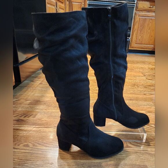 RF ROOM OF FASHION Women's WIDE CALF Slouchy Knee High Boots Size 11W - Picture 3 of 14